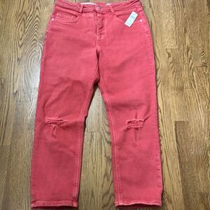 Pilcro and Latterpress by Anthropologie Salmon High Rise Slim Jeans Size 31 NWT